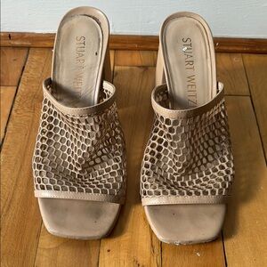 Stuart Weitzman Beige Mesh Women's Shoes